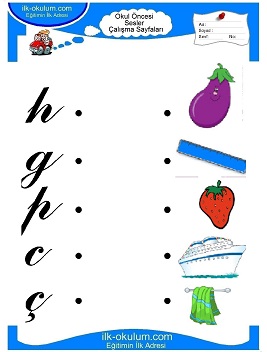 Çocuklar İçin Ses Eşleştirme Çalışma Sayfaları 